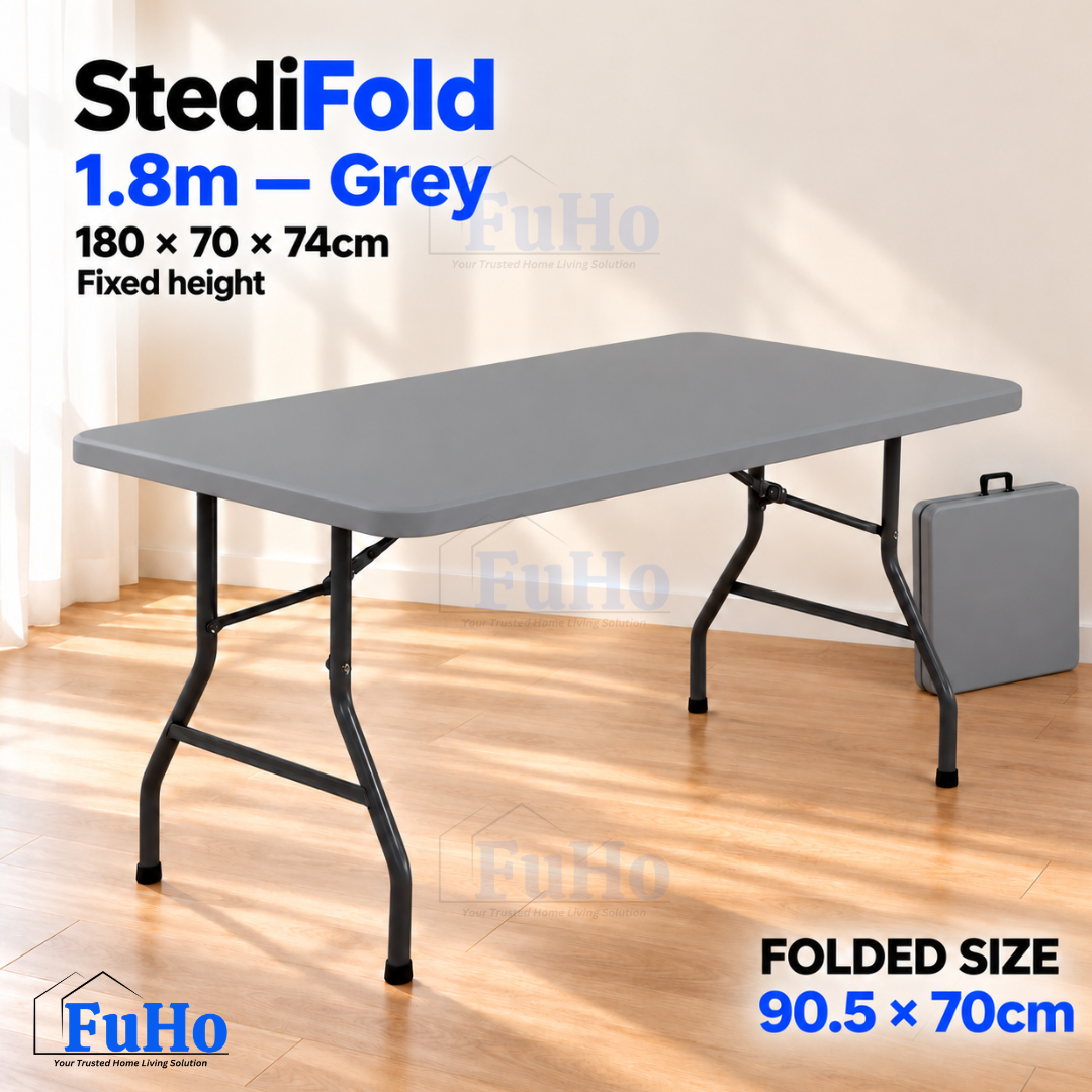 Fuho Foldable Table, Portable Indoor & Outdoor (1.2m, 1.5m, 1.8m)