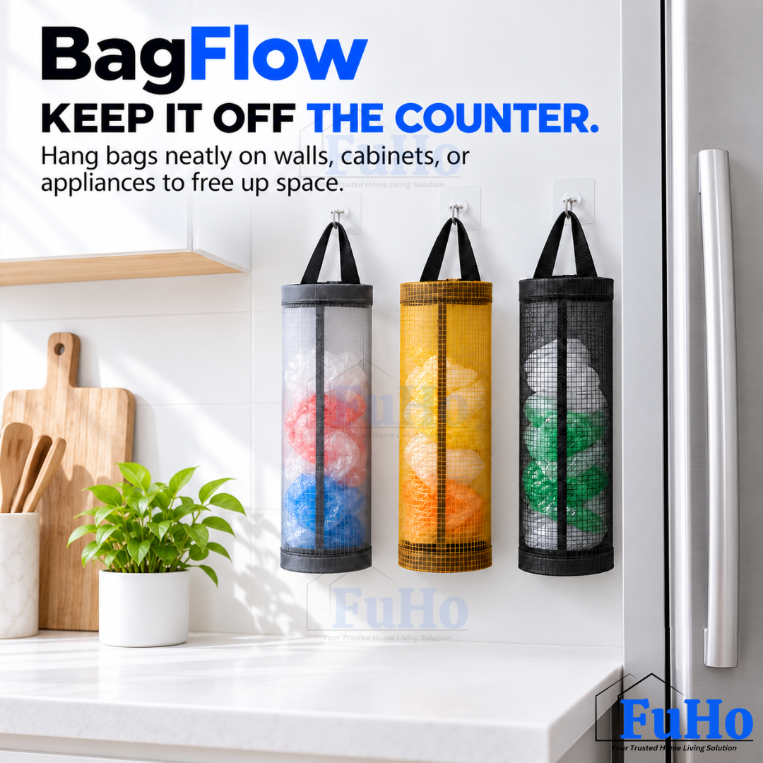 Fuho BagFlow Plastic Bag Holder & Dispenser for Kitchen (3 Colours)