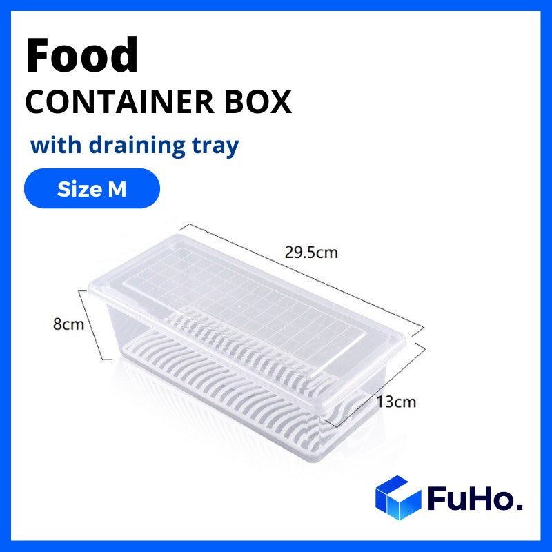 Fuho Stackable Fridge Food Container with Drain Tray (S, M, L)