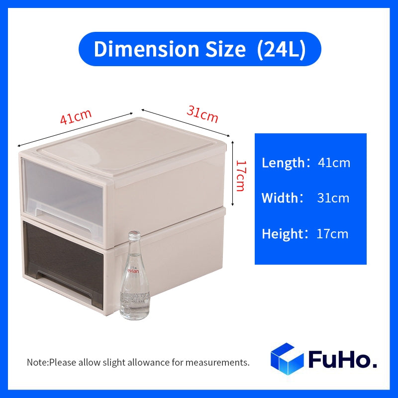 (1pcs) 🇸🇬READY STOCK🇸🇬 FuHo Transparent Stackable box | Stackable Drawer | Organiser Box | Wardrobe Box (HL0023)