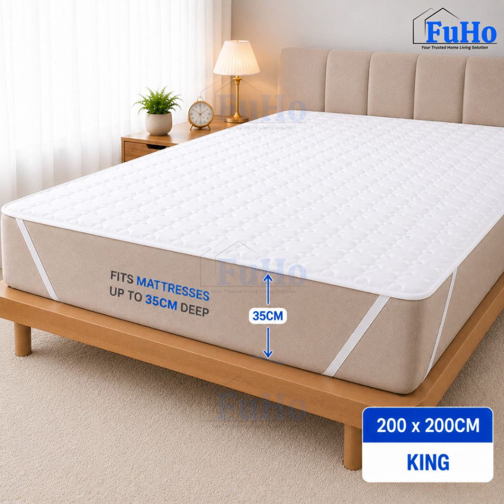 Fuho SleepGuard Mattress Protector | Bed Protector | Cotton Bed Protector | (HL0344)