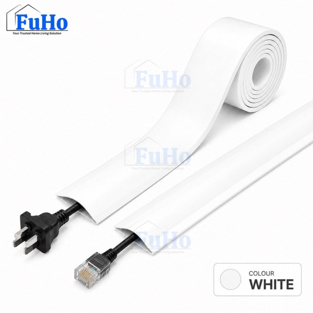CableHide Self-Adhesive Floor Cable Cover PVC Wire Cord Protector Cable Management Concealer for Home Office | (HL0357)