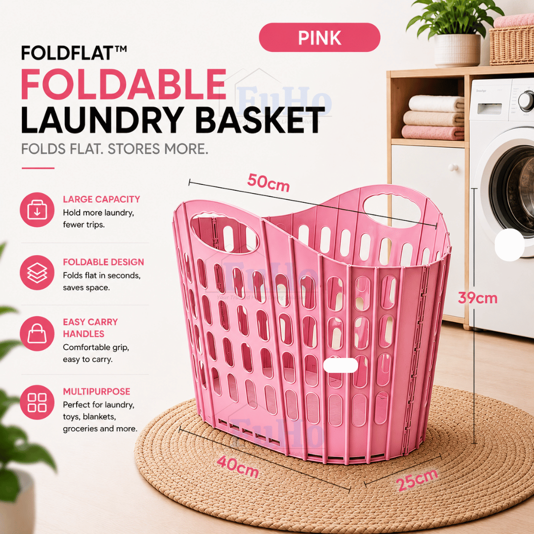 🇸🇬READY STOCK🇸🇬 FuHo Collapsible Laundry Basket || Strong Material Basket || 4 Colors Basket