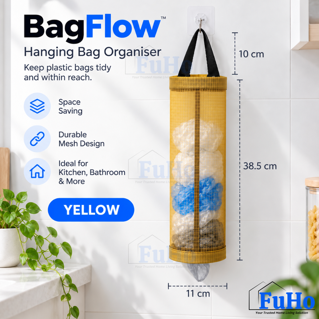 Fuho BagFlow Plastic Bag Holder & Dispenser for Kitchen (3 Colours)