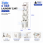 FuHo SortPro Laundry Cart | Collapsible Storage Trolley | Clothes Rack | Clothes Trolley | Laundry Basket (TL0055)