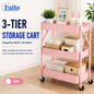 🇸🇬READY STOCK🇸🇬 FuHo Kitchen Foldable Storage Trolley Rack | 3 Level Storage Trolley | Kitchen Racks (HL0225)