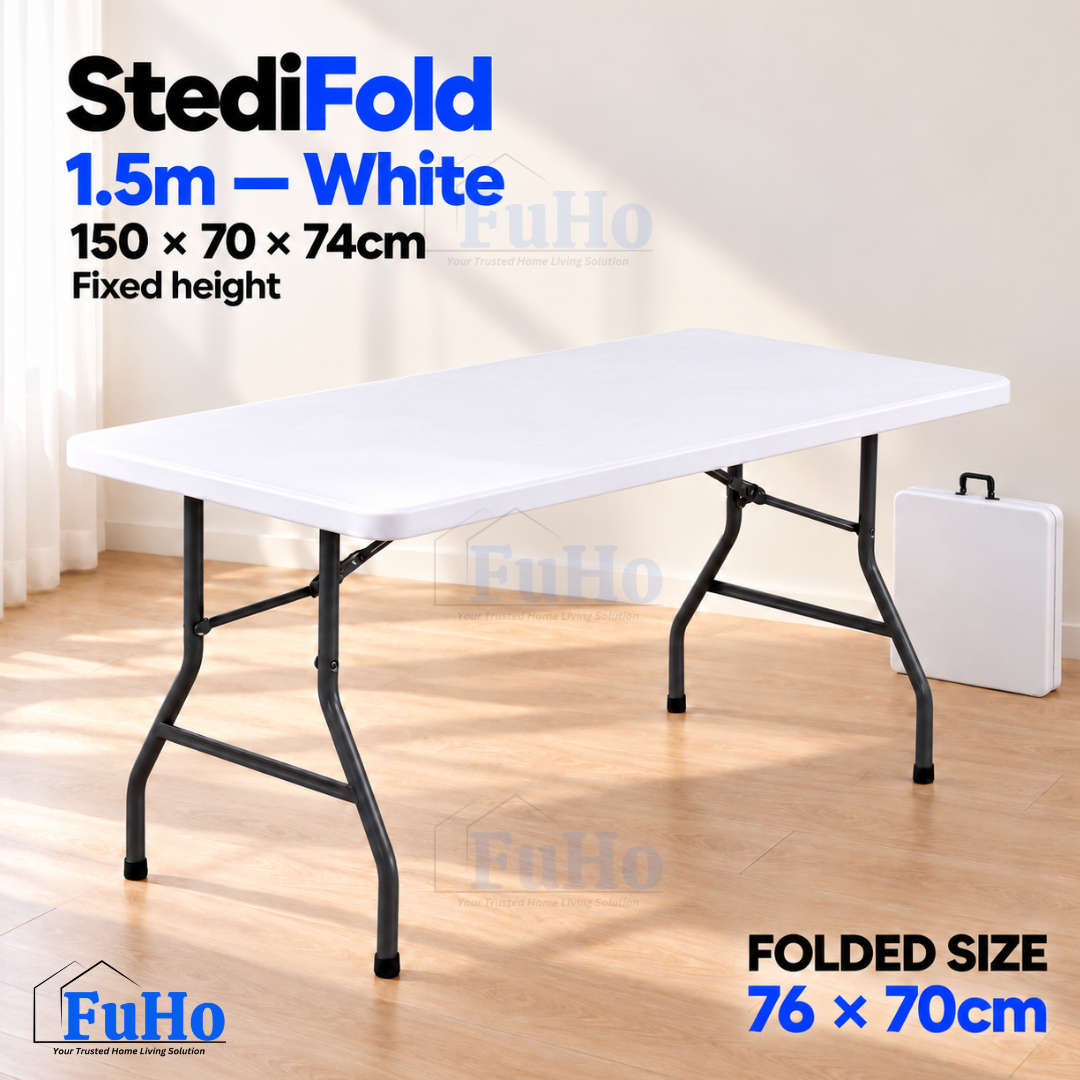 Fuho Foldable Table, Portable Indoor & Outdoor (1.2m, 1.5m, 1.8m)