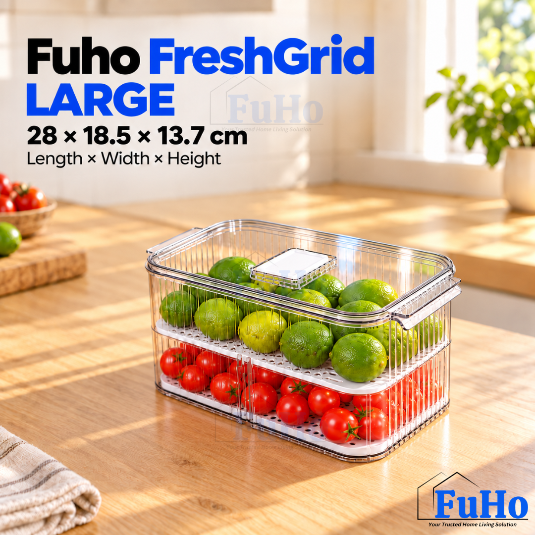 Fuho FreshGrid Fridge Drain Box for Fruit & Vegetables (S, L)