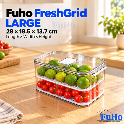 Fuho FreshGrid Fridge Drain Box for Fruit & Vegetables (S, L)