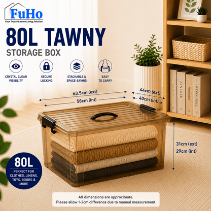 Fuho Stackable Clear Storage Box (0.3L to 105L)