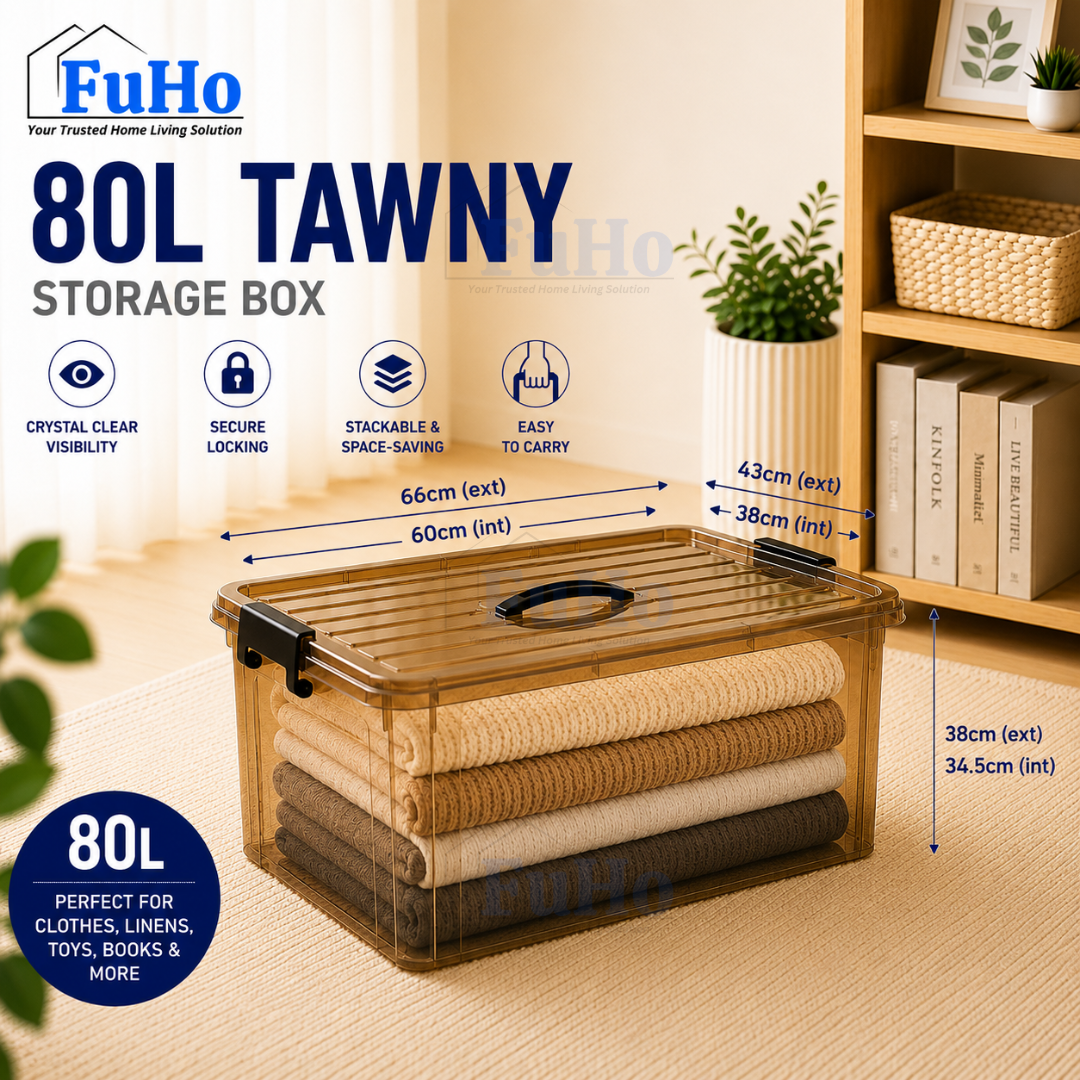 🔥(LOWEST PRICE) Fuho Transparent Storage Box | Plastic Container | Stackable Box (HL001)