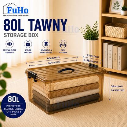 🔥(LOWEST PRICE) Fuho Transparent Storage Box | Plastic Container | Stackable Box (HL001)