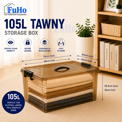 🔥(LOWEST PRICE) Fuho Transparent Storage Box | Plastic Container | Stackable Box (HL001)