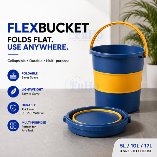 🇸🇬READY STOCK🇸🇬 Fuho Collapsible Bucket | Collapsible Pail | Portable Foldable Bucket Water Pail | Car Wash (HL0165)