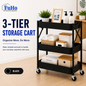 🇸🇬READY STOCK🇸🇬 FuHo Kitchen Foldable Storage Trolley Rack | 3 Level Storage Trolley | Kitchen Racks (HL0225)