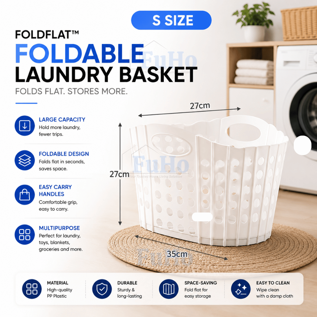 🇸🇬READY STOCK🇸🇬 FuHo Collapsible Laundry Basket || Strong Material Basket || 4 Colors Basket
