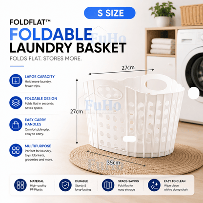 Fuho Collapsible Laundry Basket, Space-Saving