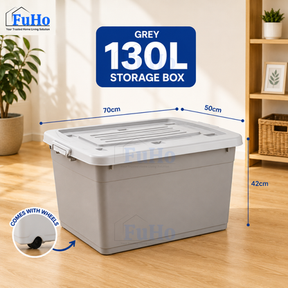 Fuho Transparent Storage Box With Wheel | Plastic Container | Stackable Box | Storage Box (HL0005)