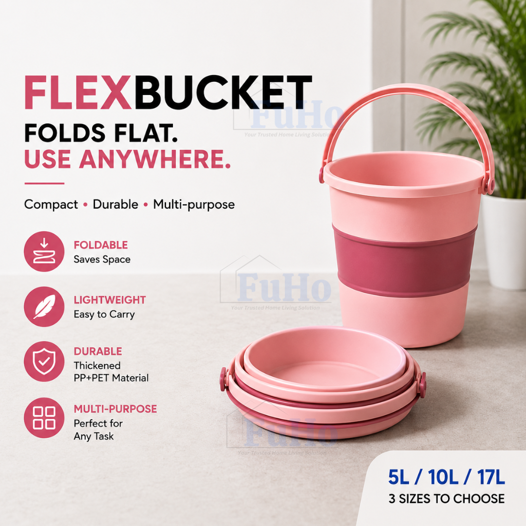 🇸🇬READY STOCK🇸🇬 Fuho Collapsible Bucket | Collapsible Pail | Portable Foldable Bucket Water Pail | Car Wash (HL0165)