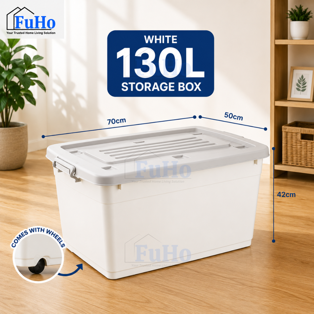 Fuho Transparent Storage Box With Wheel | Plastic Container | Stackable Box | Storage Box (HL0005)