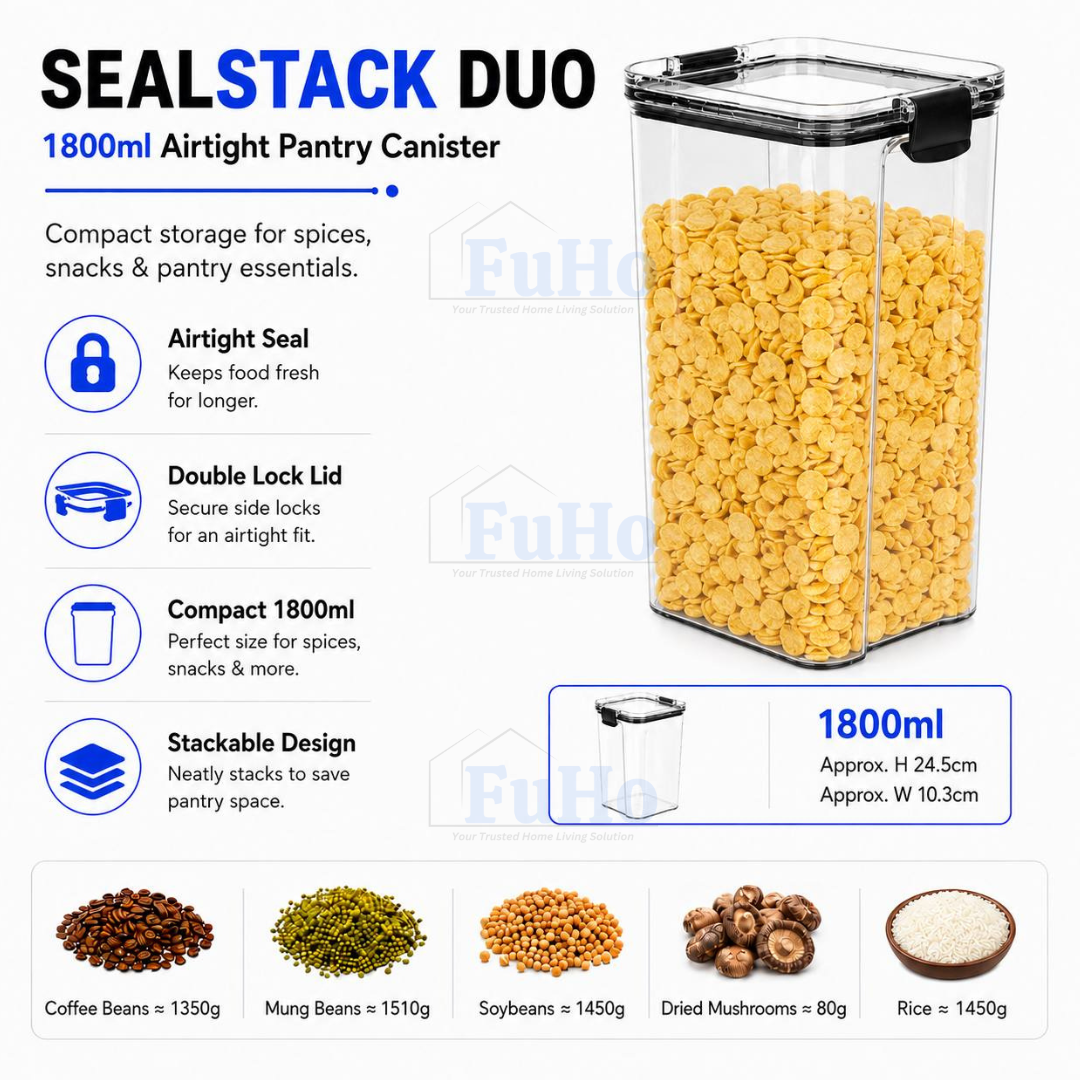Fuho Seal Stack Airtight Food Container, Leak-Proof (15 Sizes)