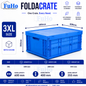 🇸🇬READY STOCK🇸🇬 FuHo Heavy Duty Collapsible Stackable Box | Industrial Box | Warehouse Box | Blue Crate (IND0001)