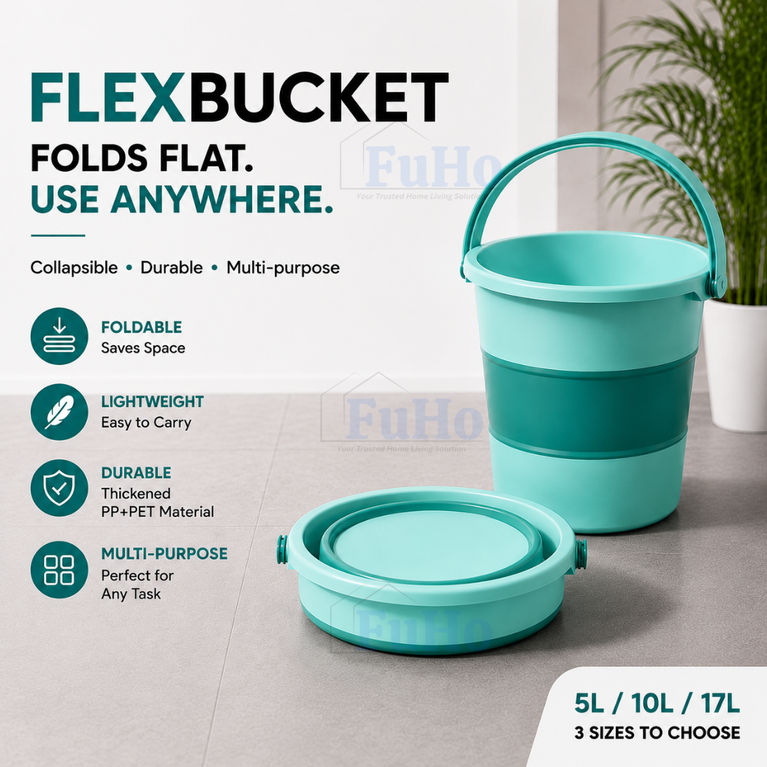 🇸🇬READY STOCK🇸🇬 Fuho Collapsible Bucket | Collapsible Pail | Portable Foldable Bucket Water Pail | Car Wash (HL0165)