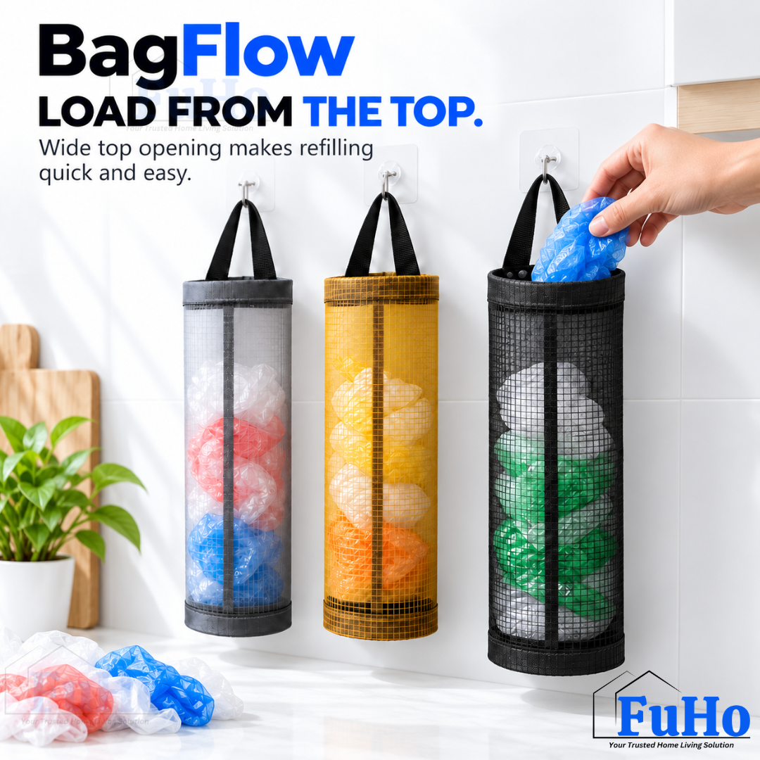 Fuho BagFlow Plastic Bag Holder & Dispenser for Kitchen (3 Colours)