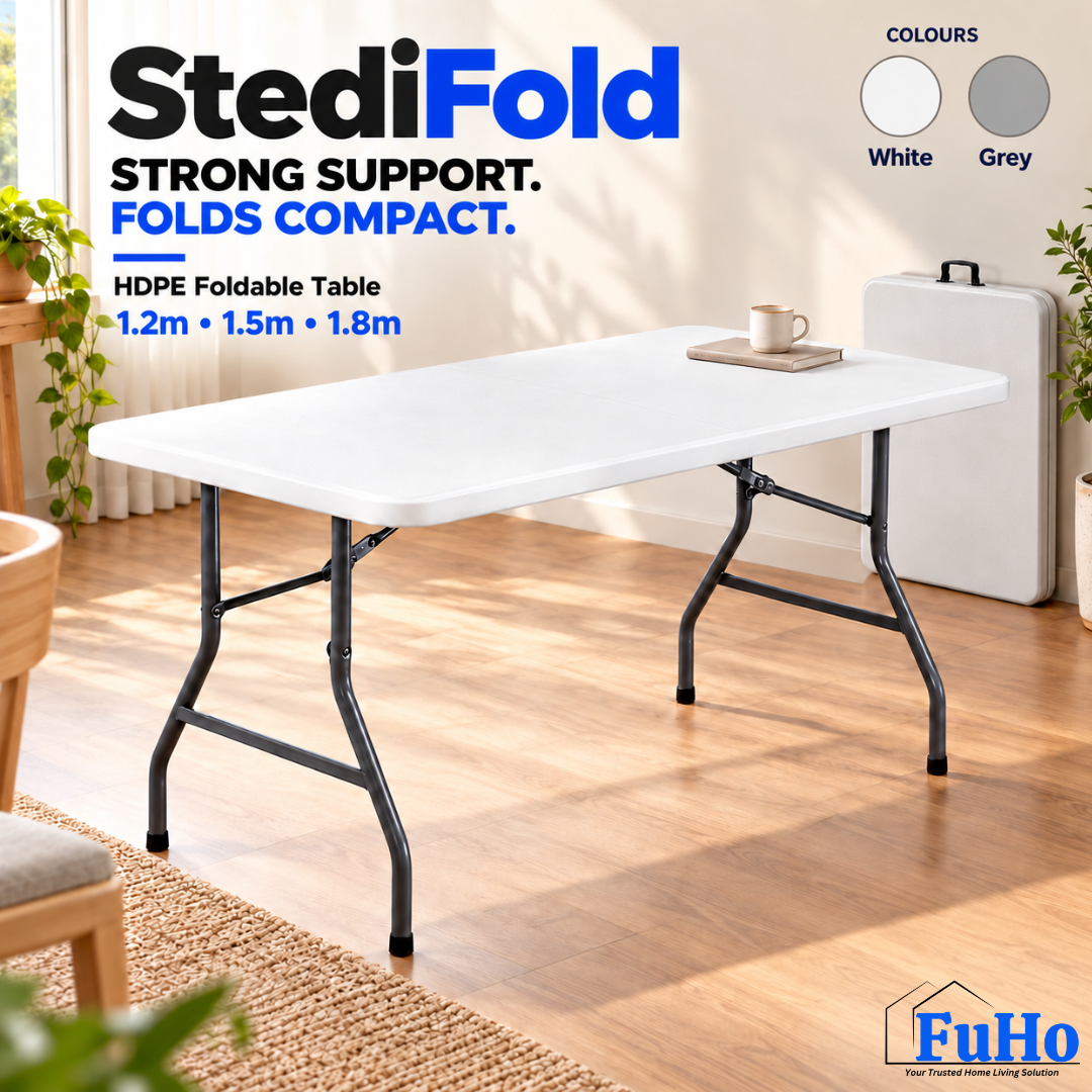 Fuho Foldable Table, Portable Indoor & Outdoor (1.2m, 1.5m, 1.8m)