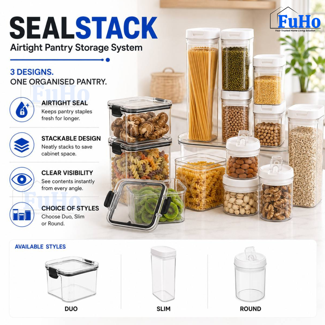 Fuho Seal Stack Airtight Food Container, Leak-Proof (15 Sizes)