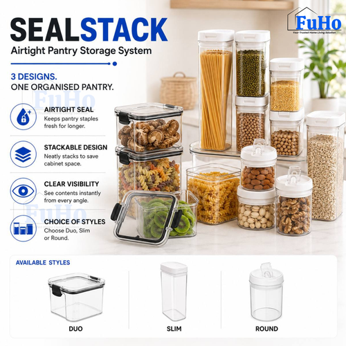 Fuho Seal Stack Airtight Food Container, Leak-Proof (15 Sizes)