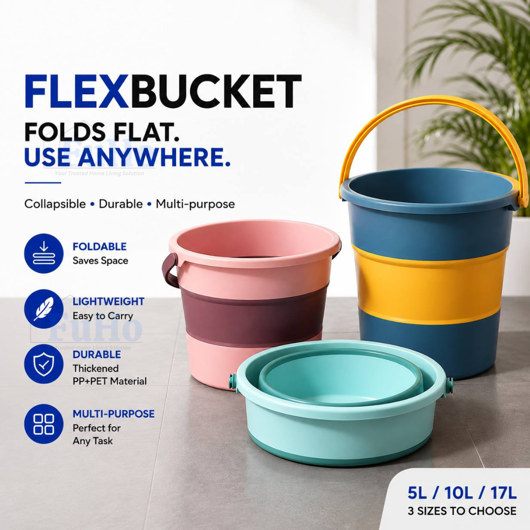🇸🇬READY STOCK🇸🇬 Fuho Collapsible Bucket | Collapsible Pail | Portable Foldable Bucket Water Pail | Car Wash (HL0165)