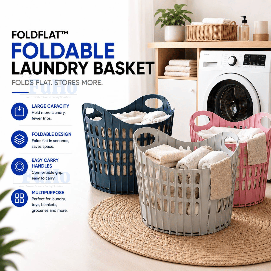 🇸🇬READY STOCK🇸🇬 FuHo Collapsible Laundry Basket || Strong Material Basket || 4 Colors Basket
