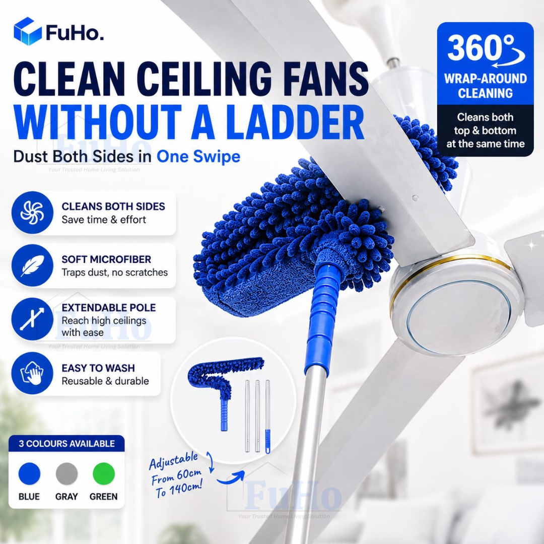 🇸🇬READY STOCK🇸🇬 FuHo Ceiling Fan Duster | Feather Duster | Adjustable Duster | Washable Duster | Telescopic (HL0226)