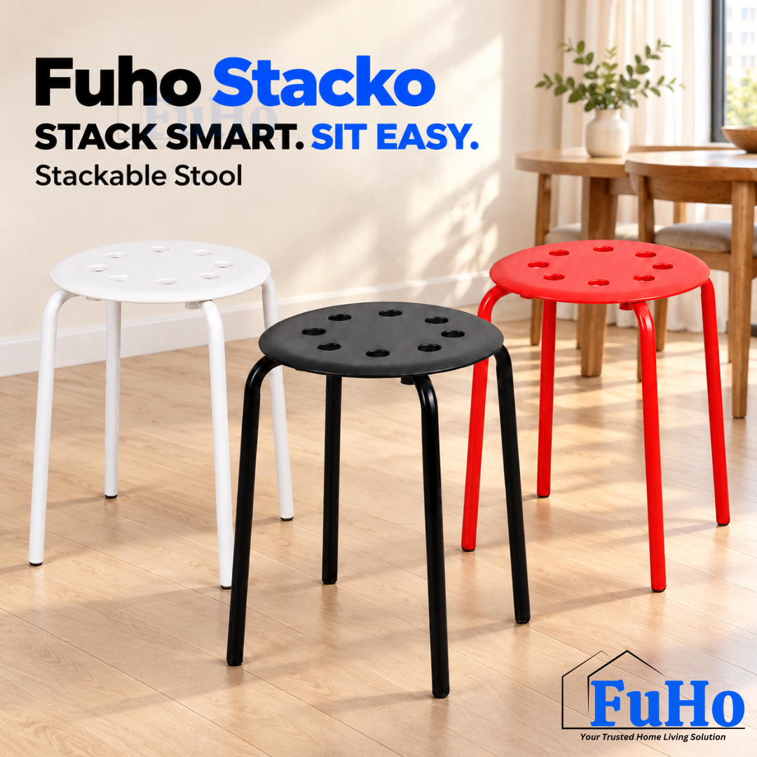 Fuho Stacko Plastic Stool with Metal Legs (HL0322)