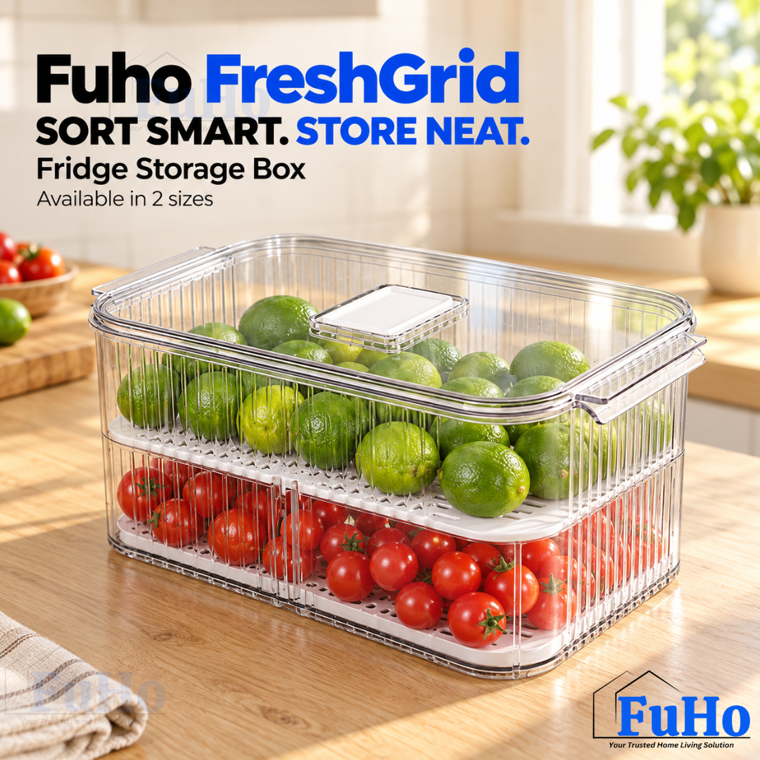 Fuho FreshGrid Fridge Drain Box for Fruit & Vegetables (S, L)