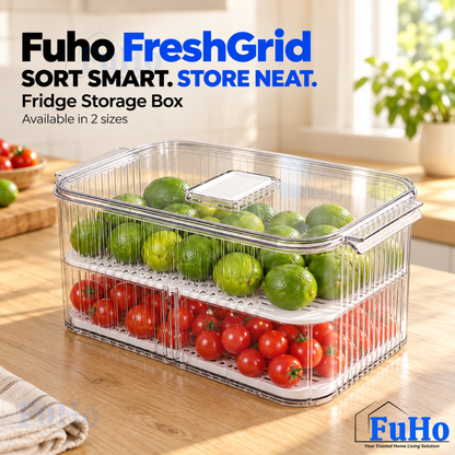 Fuho FreshGrid Fridge Drain Box for Fruit & Vegetables (S, L)
