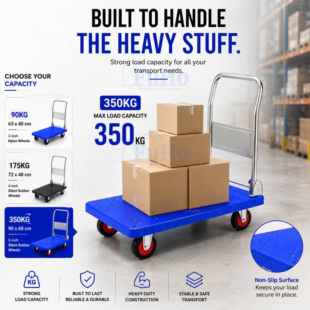 Fuho Heavy-Duty Foldable Platform Trolley (90kg, 175kg, 350kg)