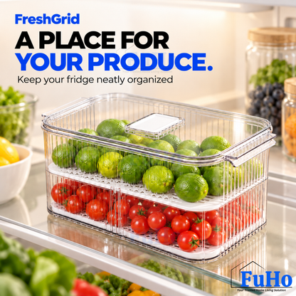 Fuho FreshGrid Fridge Drain Box for Fruit & Vegetables (S, L)