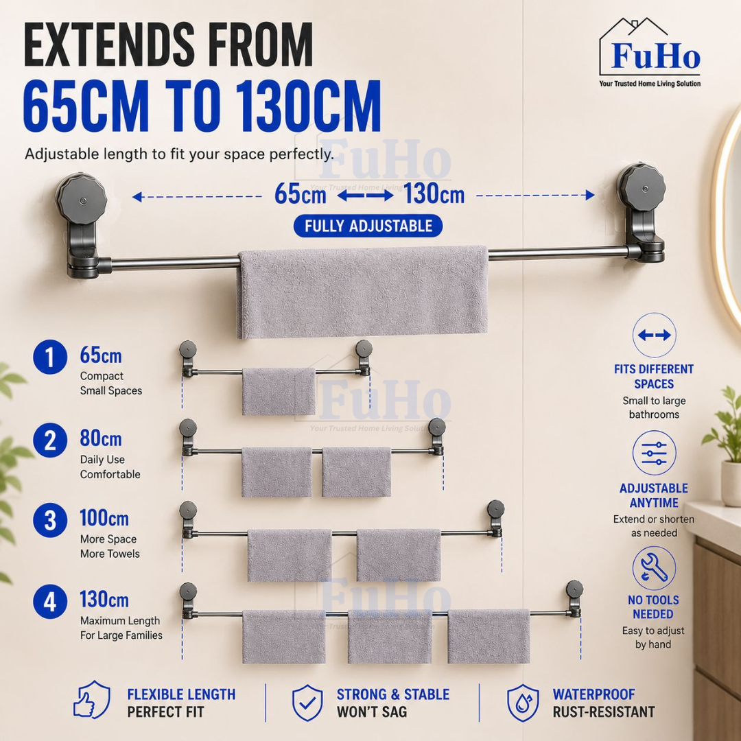Extended Towel Bar | Adjustable Toilet Rack | Clothes Rack | Towel Rack  (TL0058)