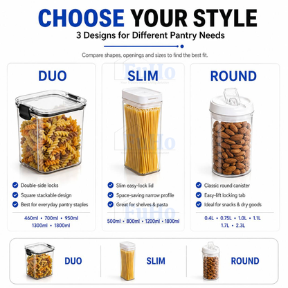 Fuho Seal Stack Airtight Food Container, Leak-Proof (15 Sizes)