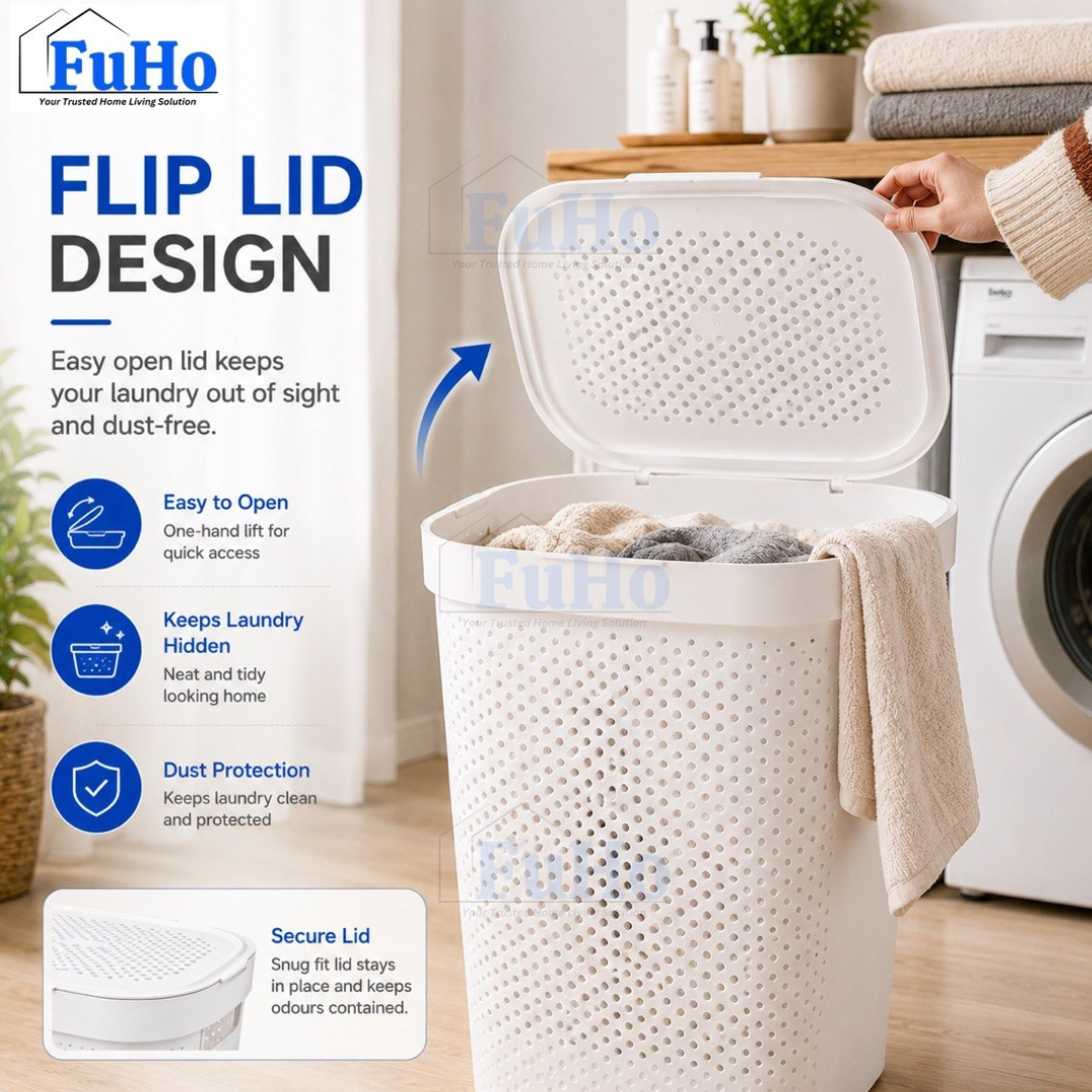 🇸🇬READY STOCK🇸🇬 Fuho Large Capacity Laundry Basket || 55L-70L || Ventilation Basket || Strong material