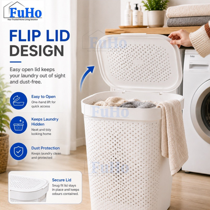 🇸🇬READY STOCK🇸🇬 Fuho Large Capacity Laundry Basket || 55L-70L || Ventilation Basket || Strong material