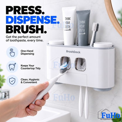 Fuho x Ecoco BrushDock Toothbrush Holder & Toothpaste Dispenser (3 Colours)