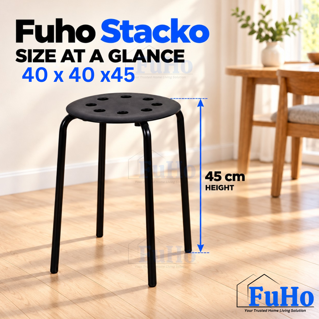 Fuho Stacko Plastic Stool with Metal Legs (HL0322)