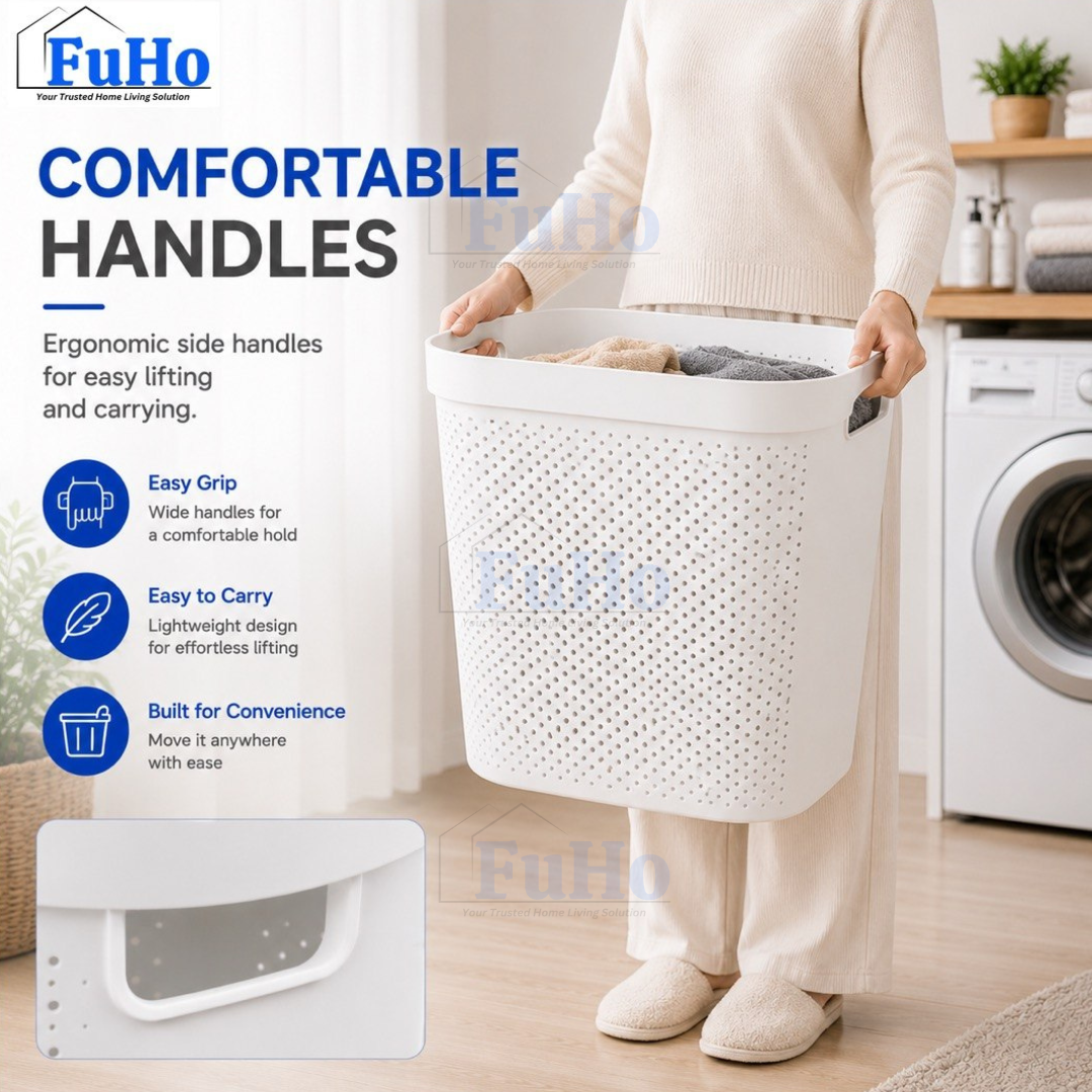 🇸🇬READY STOCK🇸🇬 Fuho Large Capacity Laundry Basket || 55L-70L || Ventilation Basket || Strong material