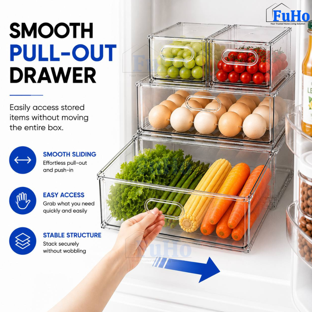 🇸🇬READY STOCK🇸🇬 FuHo Fridge Kitchen Storage Box Organizers | Storage Containers | Beverage | Kitchen Cabinet (KIT0030)