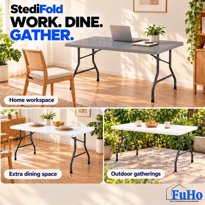 Fuho Foldable Table, Portable Indoor & Outdoor (1.2m, 1.5m, 1.8m)