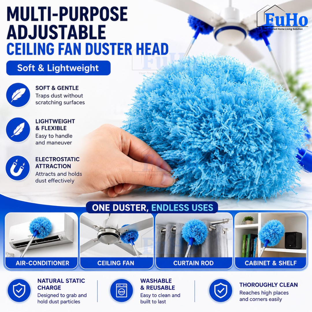 🇸🇬READY STOCK🇸🇬 FuHo Ceiling Fan Duster | Feather Duster | Adjustable Duster | Washable Duster | Telescopic (HL0226)