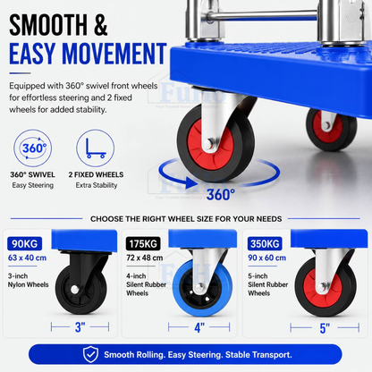 Fuho Heavy-Duty Foldable Platform Trolley (90kg, 175kg, 350kg)